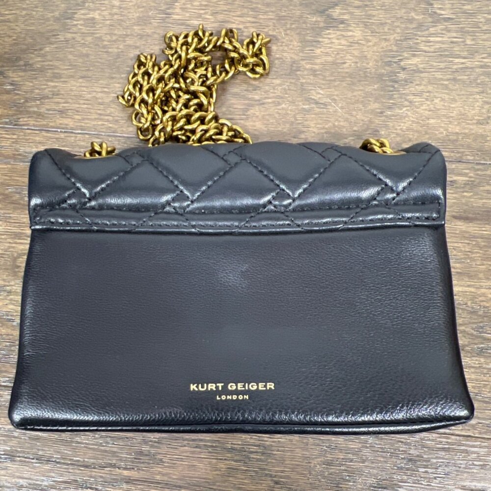 KURT GEIGER Mini Kensington Quilted Bag Black EUC - Picture 6 of 9